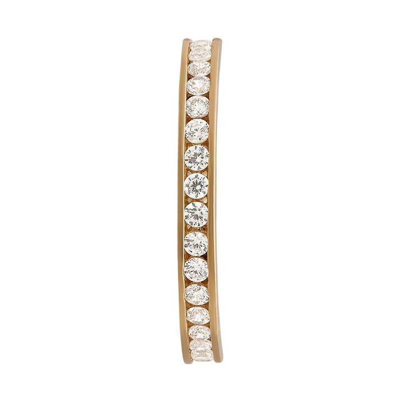 9ct Yellow Gold Channel Set Eternity Band with Cubic Zirconia Rings Bevilles 