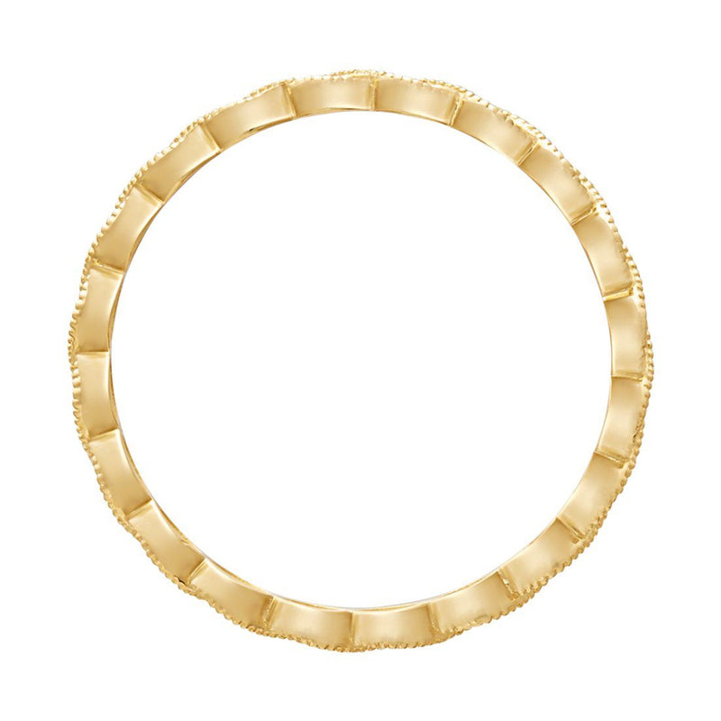 9ct Yellow Gold Cubic Zirconia Bezel Set Stackable Ring Rings Bevilles 