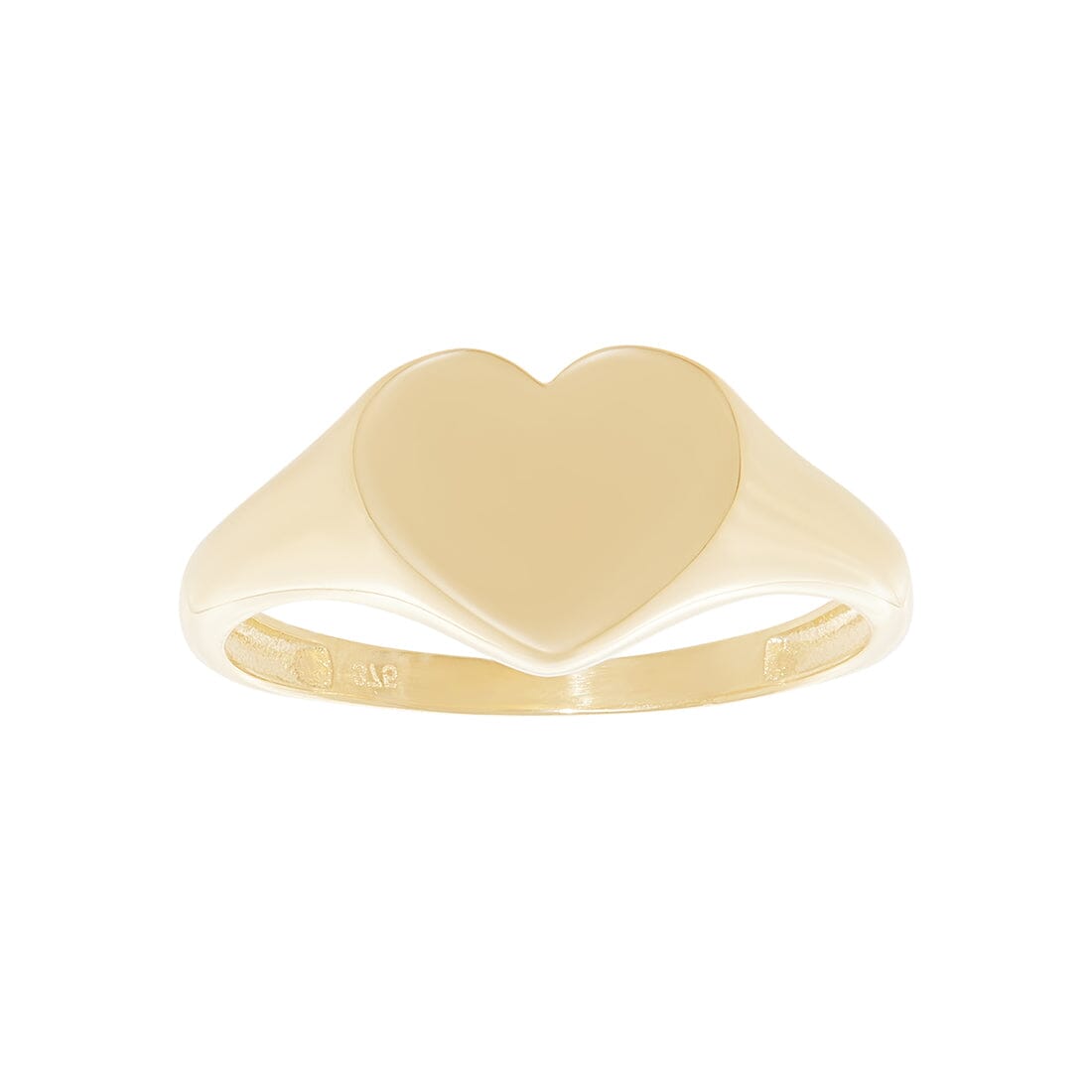 9kt Yellow Gold Plain Heart Ring