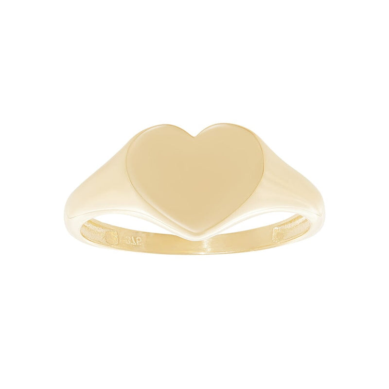 9ct Yellow Gold Plain Heart Ring Rings Bevilles 