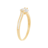 9ct Yellow Gold Cubic Zirconia Centred Shoulder Ring Rings Bevilles 