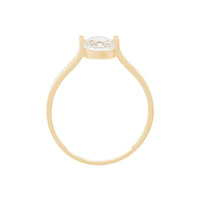 9ct Yellow Gold Cubic Zirconia Centred Shoulder Ring Rings Bevilles 