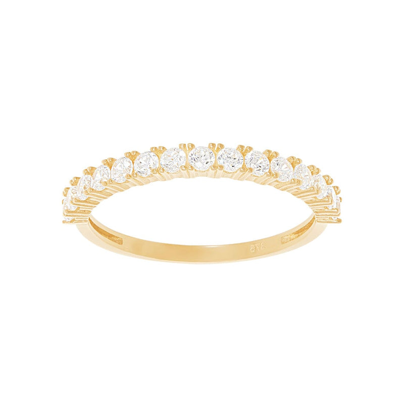 9ct Yellow Gold Cubic Zirconia Claw Set Eternity Ring Rings Bevilles 