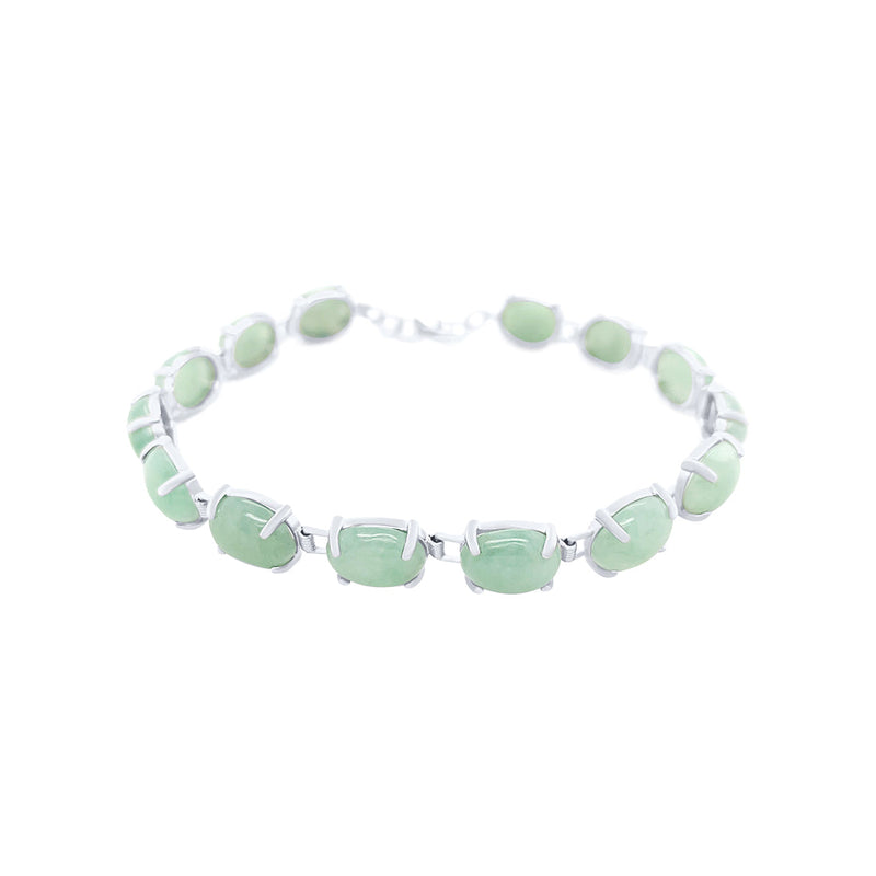 Jade Cushion Bracelet in Sterling Silver Bracelets Bevilles 