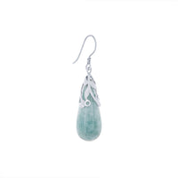 Jade Drop Hook Earrings in Sterling Silver Earrings Bevilles 