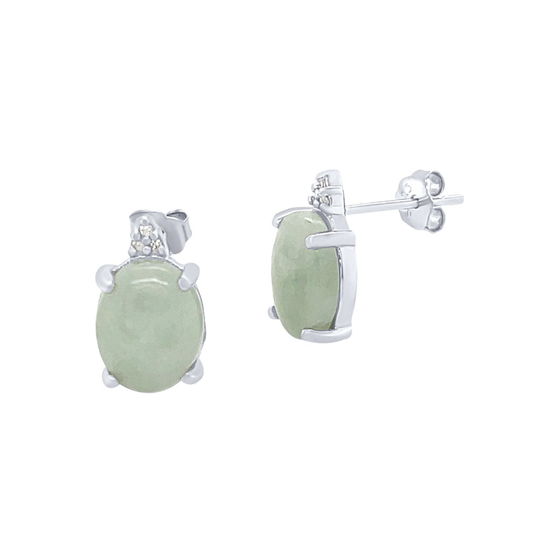 Sterling Silver Diamond Set Jade Jewellery Set Jewellery Sets Bevilles 