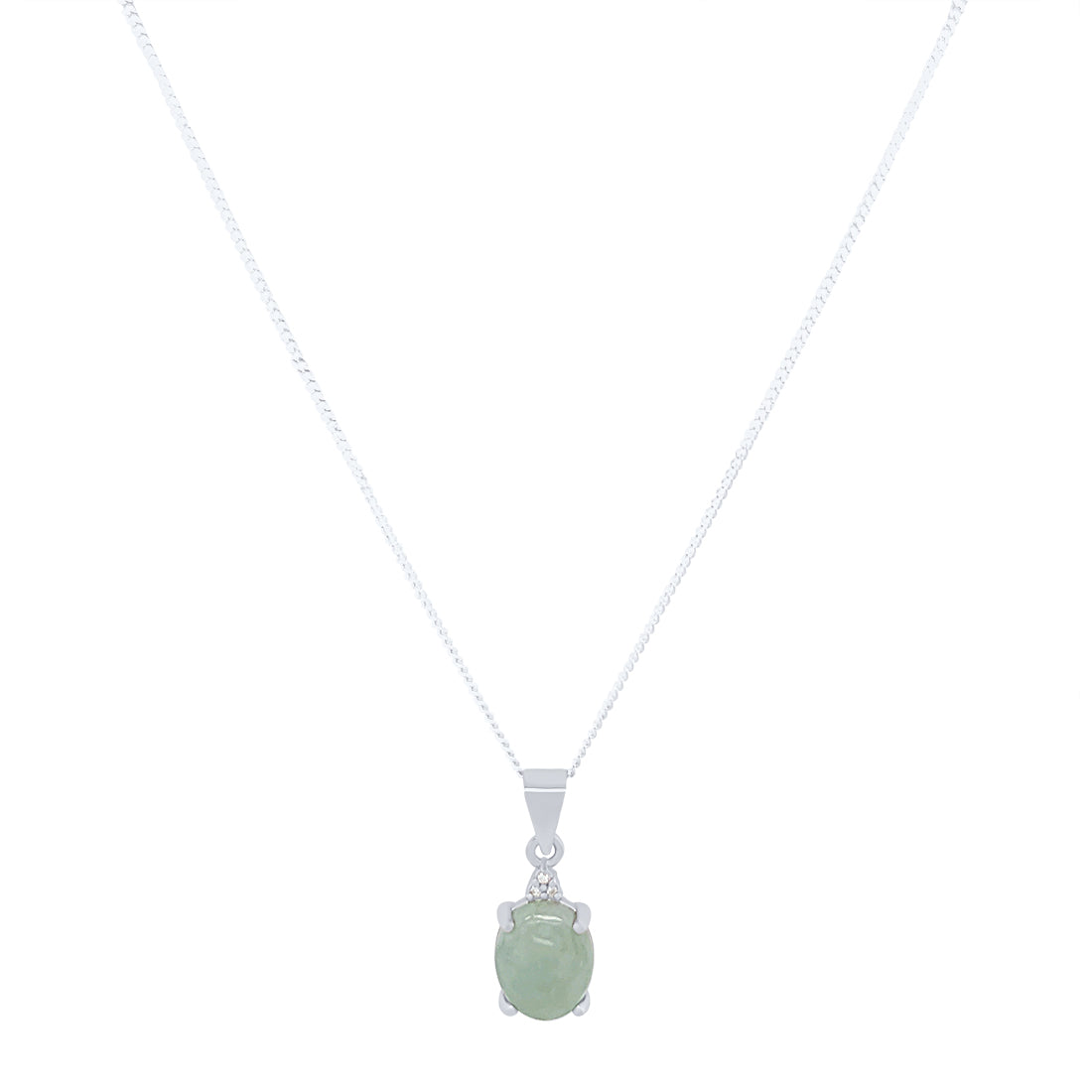 Sterling Silver Diamond Set Jade Jewellery Set Jewellery Sets Bevilles 