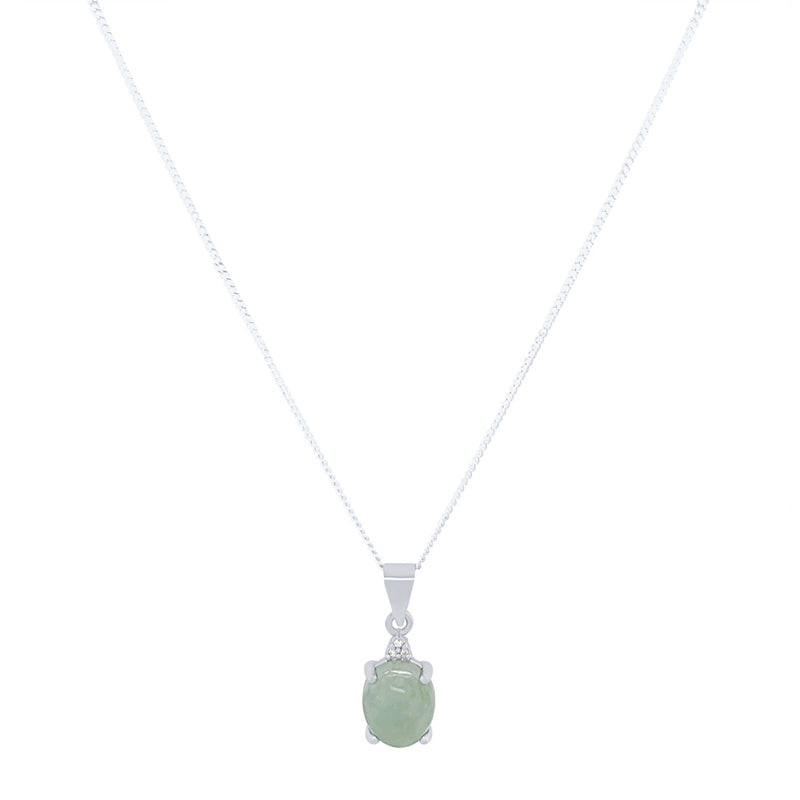 Sterling Silver Diamond Set Jade Jewellery Set Jewellery Sets Bevilles 