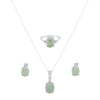 Sterling Silver Diamond Set Jade Jewellery Set Jewellery Sets Bevilles 