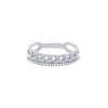 Cubic Zirconia & Curb Two Ring Set in Sterling Silver Rings Bevilles 