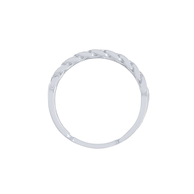 Cubic Zirconia & Curb Two Ring Set in Sterling Silver Rings Bevilles 