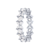 Cubic Zirconia Marquise Flower Ring in Sterling Silver Rings Bevilles 