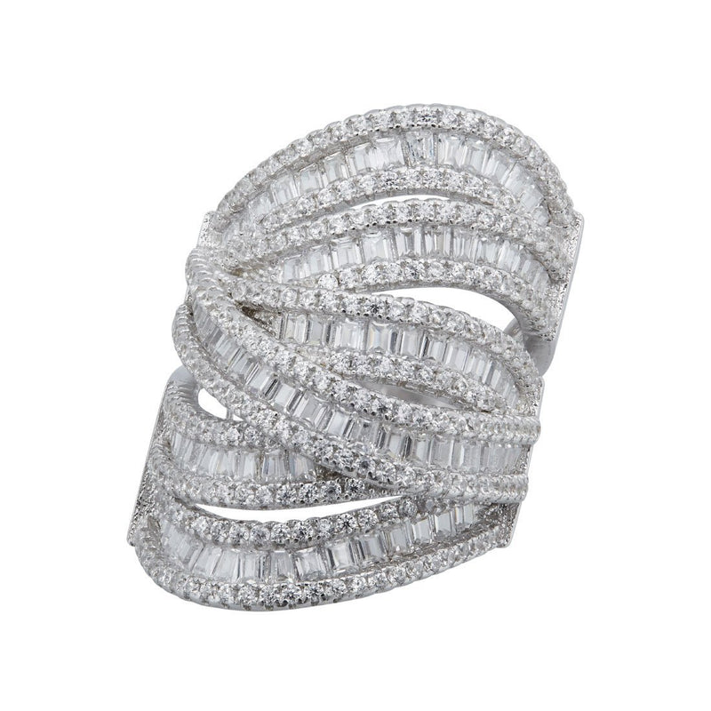 Cubic Zirconia Statement Ring in Sterling Silver Rings Bevilles 