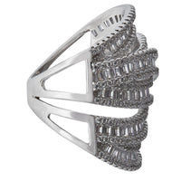 Cubic Zirconia Statement Ring in Sterling Silver Rings Bevilles 