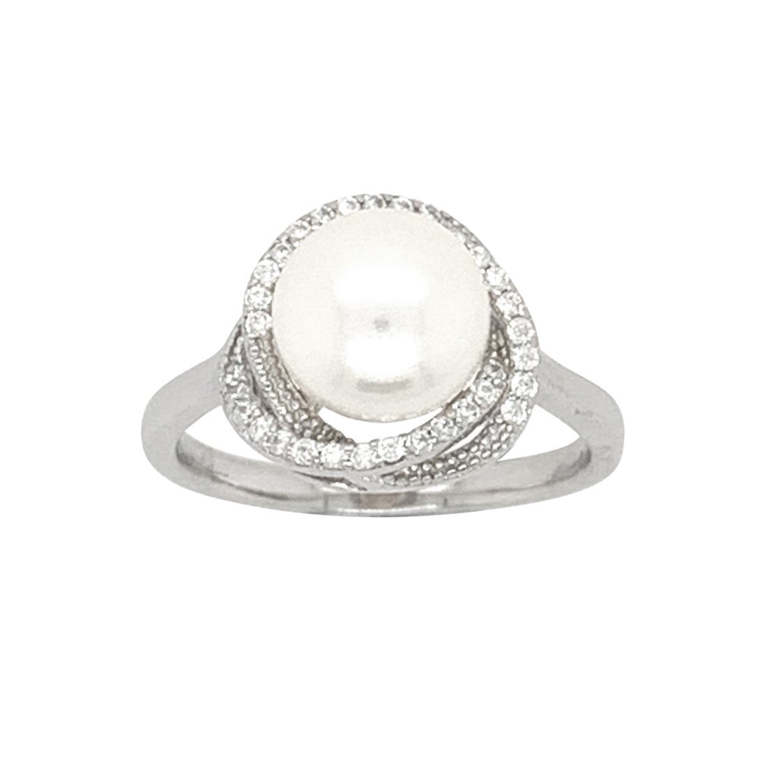 Sterling Silver Fresh Water Pearl Halo Ring Rings Bevilles 