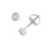Children's Sterling Silver Mini Cubic Zirconia Bezel Earrings Earrings Bevilles 