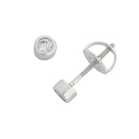 Children's Sterling Silver Mini Cubic Zirconia Bezel Earrings Earrings Bevilles 