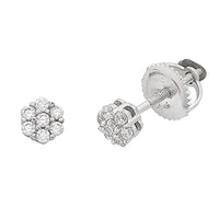 Children's Sterling Silver Cubic Zirconia Flower Earrings Earrings Bevilles 