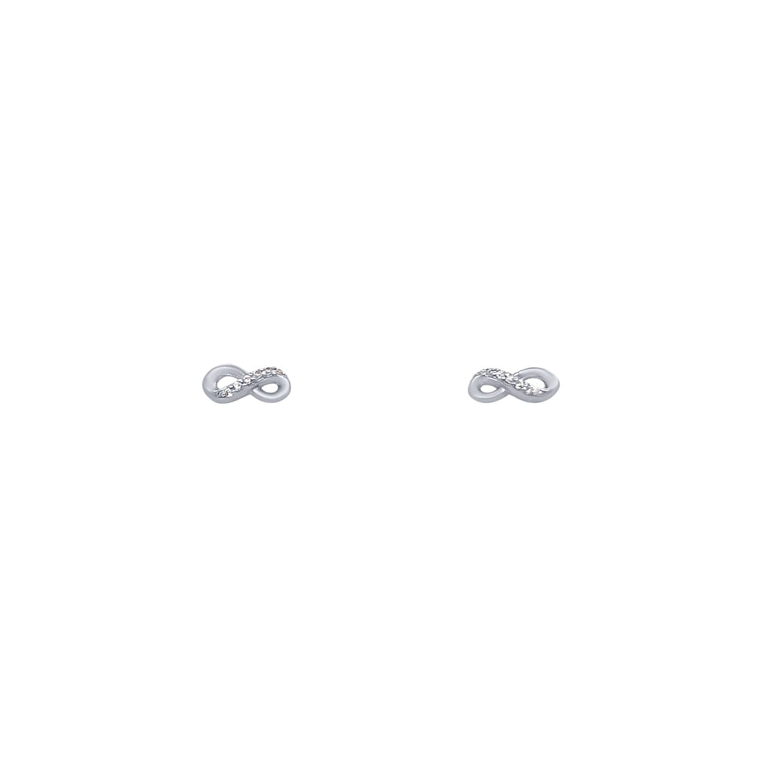 Children's Sterling Silver Infinity Stud Earrings with Cubic Zirconia Earrings Bevilles 