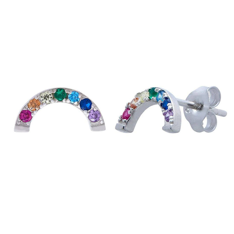 Children's Rainbow Sterling Silver Earrings Earrings Bevilles 