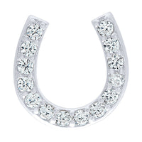 Horseshoe Stud Earrings with Cubic Zirconia in Sterling Silver Earrings Bevilles 