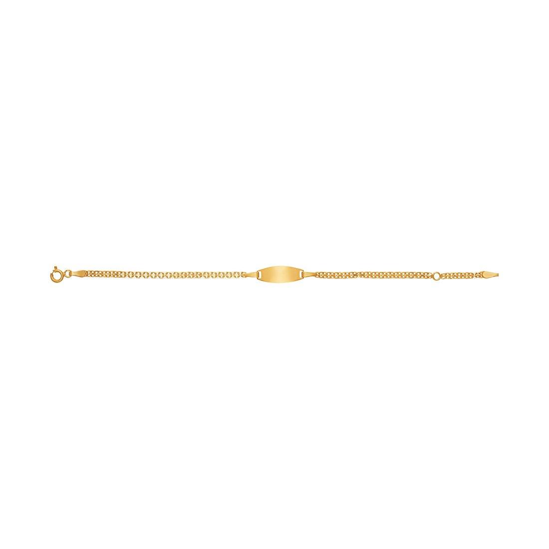 9ct Yellow Gold Double Cable Link ID Bracelet 14cm + 3cm Bracelets Bevilles 