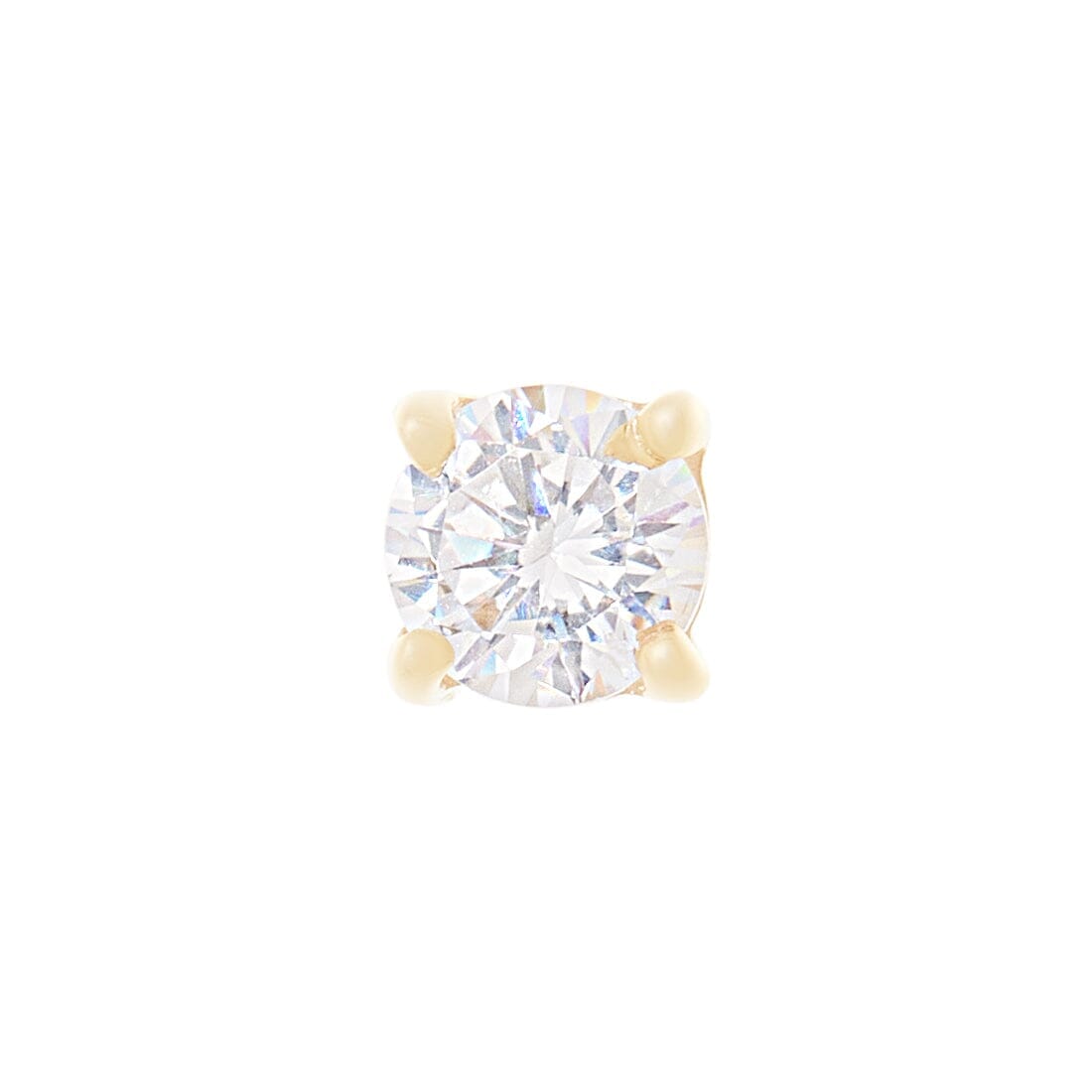 9ct Yellow Gold 4mm Stud Earring with Cubic Zirconia Earrings Bevilles 