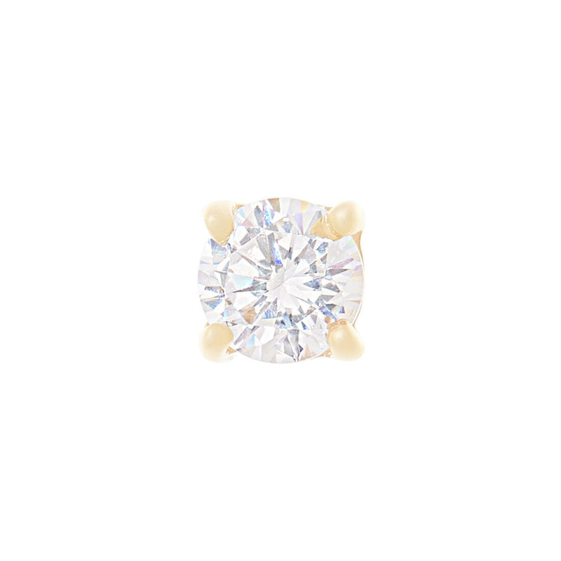 9ct Yellow Gold 4mm Stud Earring with Cubic Zirconia Earrings Bevilles 