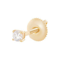 9ct Yellow Gold 4mm Stud Earring with Cubic Zirconia Earrings Bevilles 