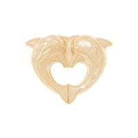 Double Dolphin Heart Stud Earrings in 9ct Yellow Gold Earrings Bevilles 