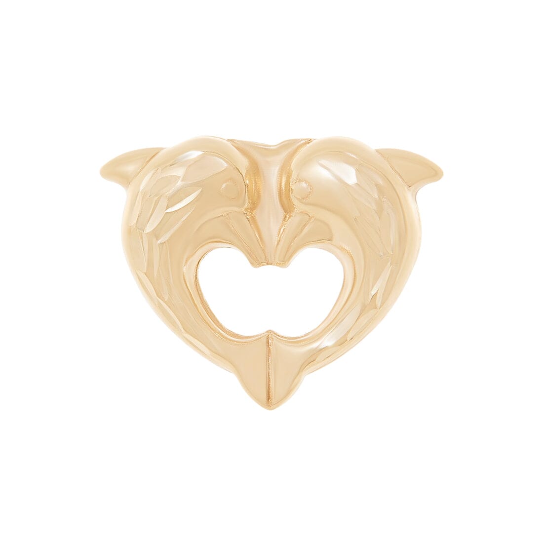 Double Dolphin Heart Stud Earrings in 9ct Yellow Gold Earrings Bevilles 