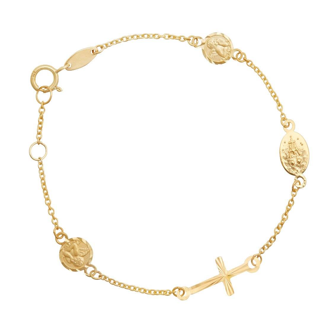 Children's Madonna Cherub Cross Bracelet Bracelets Bevilles 