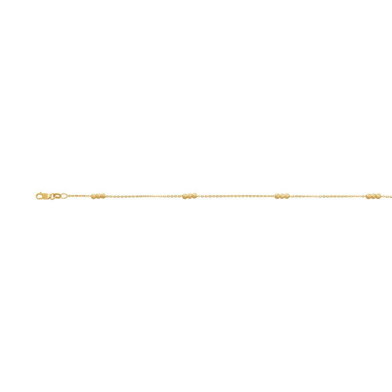 Children's 9ct Yellow Gold Silver Infused Diamond Cut Ball Necklace 35cm Necklaces Bevilles 