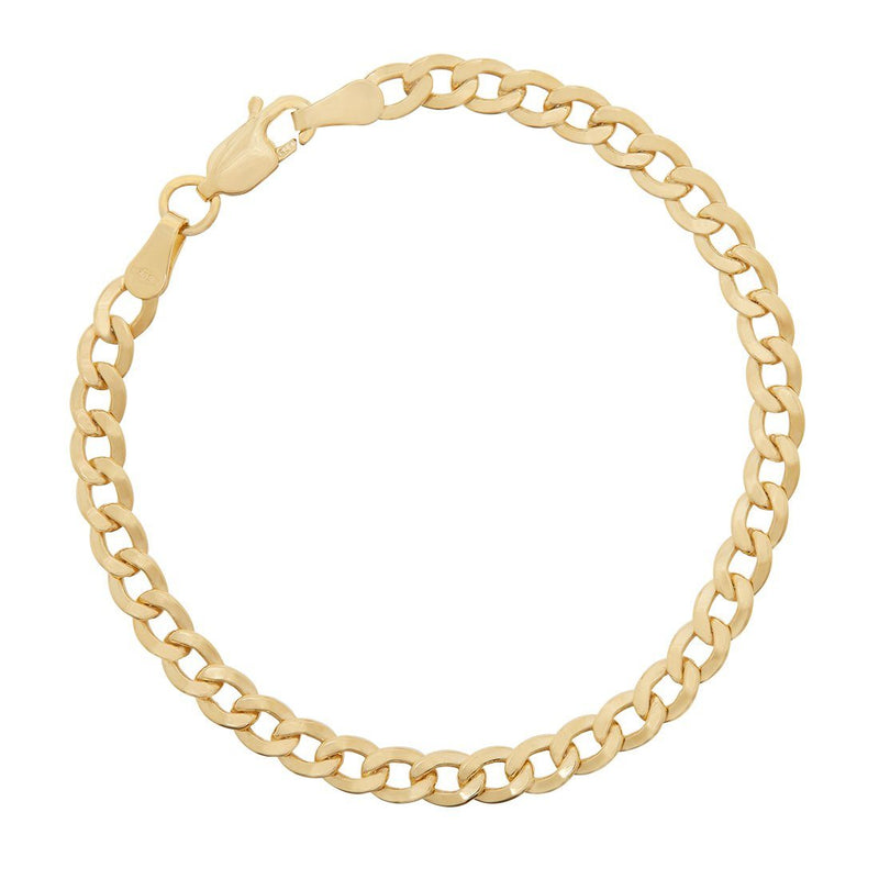 Childrens 9ct Yellow Gold Silver Infused Curb Bracelet 15cm Bracelets Bevilles 