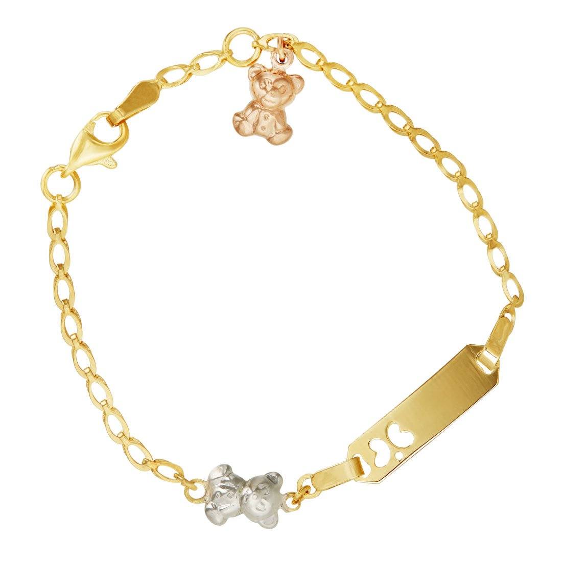 Children's Teddy Bear ID Bracelet in 9ct Gold Bracelets Bevilles 