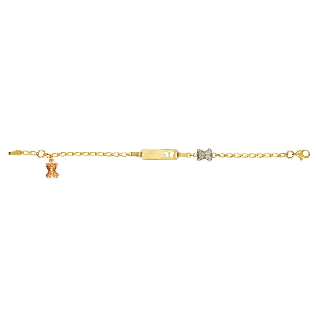 Children's Teddy Bear ID Bracelet in 9ct Gold Bracelets Bevilles 