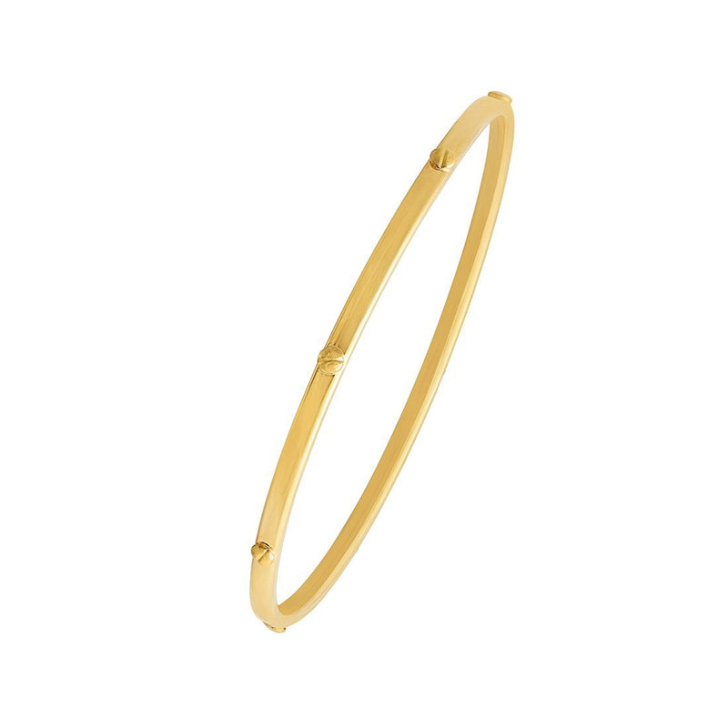 Children's 9ct Yellow Gold Silver Infused Bangle Bangles Bevilles 