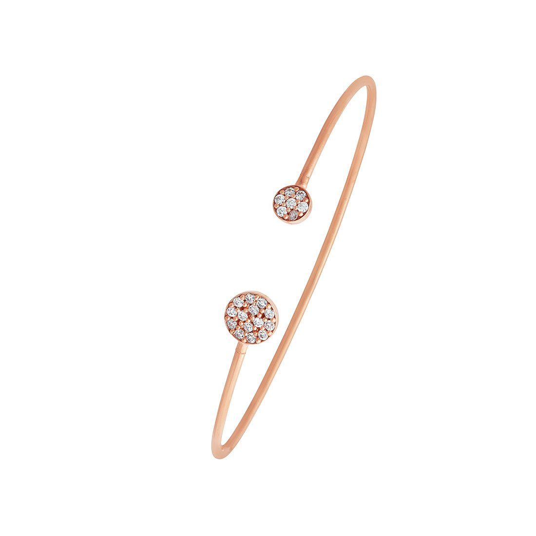 Children's Cubic Zirconia Cuff Bangle in 9ct Rose Gold Silver Infused Bracelets Bevilles 