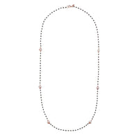 Bronzallure Black Spinel And Rose Pearl Long Necklace Necklaces Bronzallure 