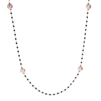 Bronzallure Black Spinel And Rose Pearl Long Necklace Necklaces Bronzallure 