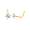 Diamond Flower Nose Ring Pin in 9ct Yellow Gold Nose Rings Bevilles 
