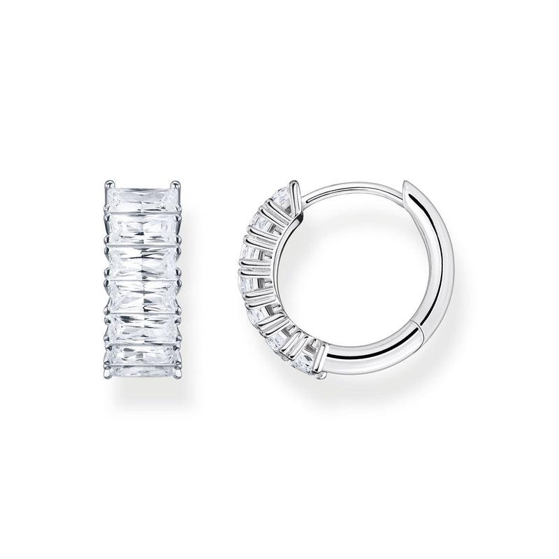Thomas Sabo Hoop Earrings White Stones Silver Earrings Thomas Sabo 