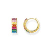 THOMAS SABO Hoop earrings colourful stones pave gold Hoop Earrings Thomas Sabo 