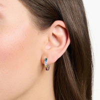 THOMAS SABO Hoop earrings colourful stones pave silver Hoop Earrings Thomas Sabo 