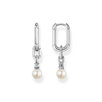 Thomas Sabo Hoop Earrings Links With Pearl Silver Earrings Thomas Sabo 