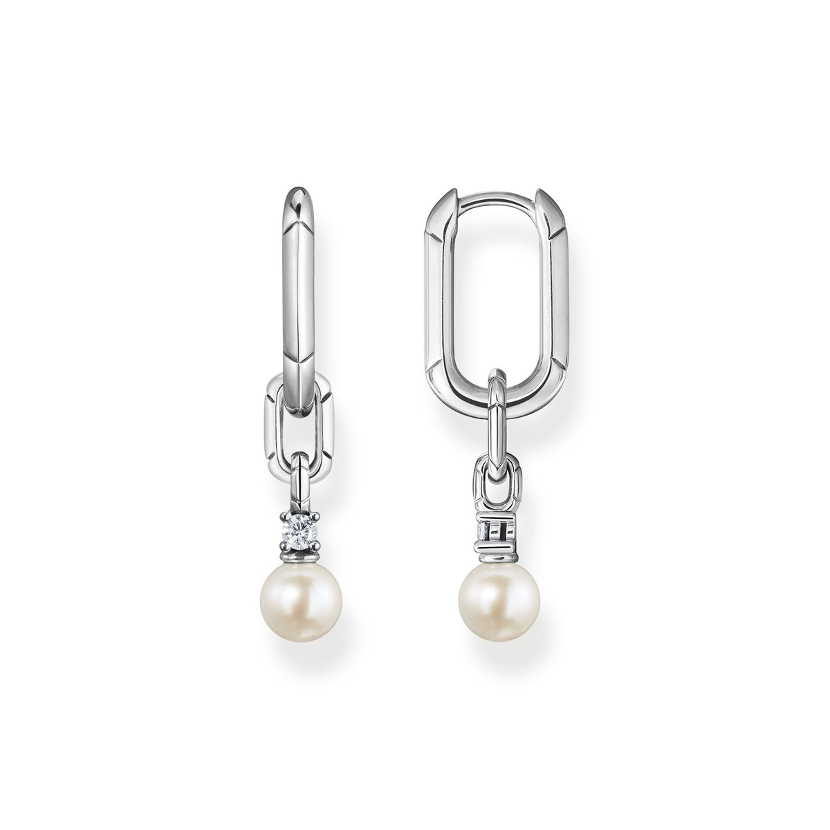 Thomas Sabo Hoop Earrings Links With Pearl Silver Earrings Thomas Sabo 