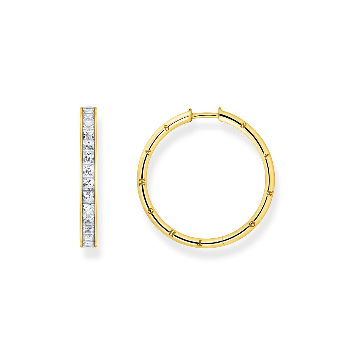 Thomas Sabo Hoop Earrings White Stones Gold Earrings Thomas Sabo 