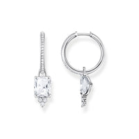 Thomas Sabo Hoop Earrings White Stone Silver Earrings Thomas Sabo 