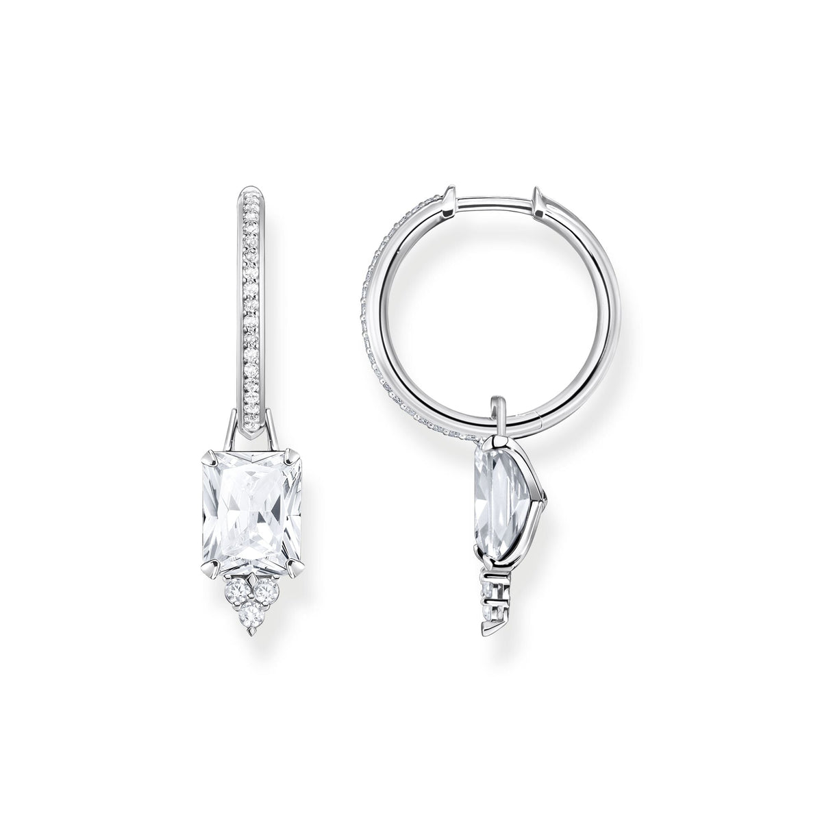 Thomas Sabo Hoop Earrings White Stone Silver Earrings Thomas Sabo 