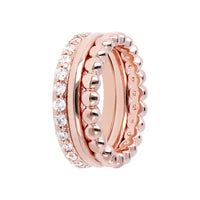 Bronzallure Set of Three Rings with Cubic Zirconia Ring Bronzallure 